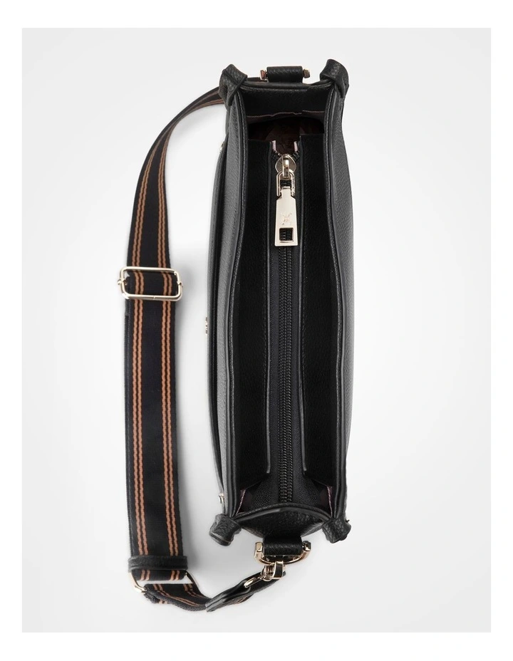 Paula Sling Zip Top Crossbody Bag with Stripe Webbing Strap image 4