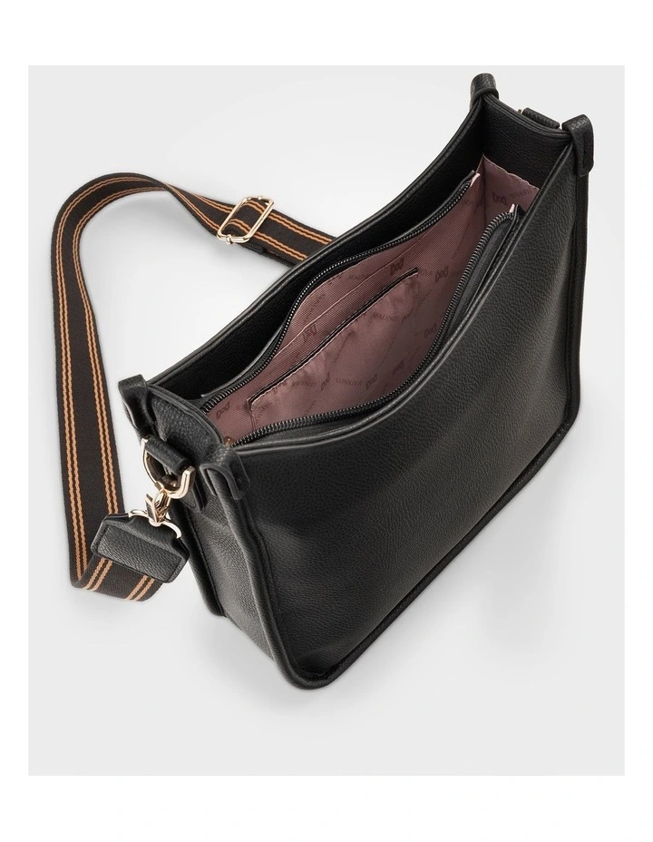 Paula Sling Zip Top Crossbody Bag with Stripe Webbing Strap image 6