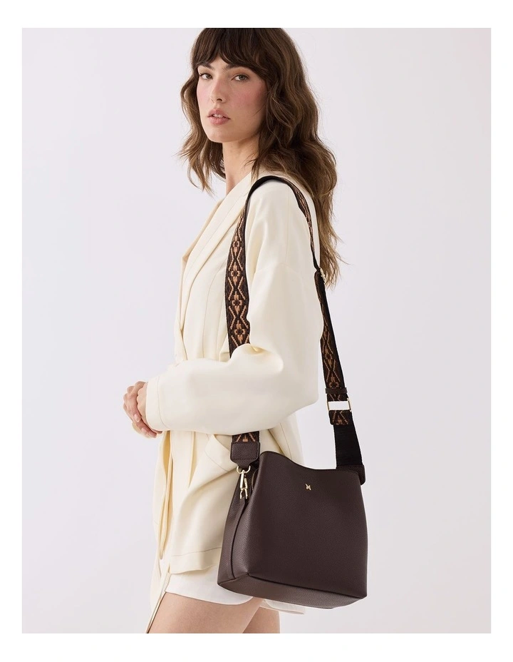 Joanie 3 Compartment Crossbody Bucket Bag Aztec Bag Strap image 2