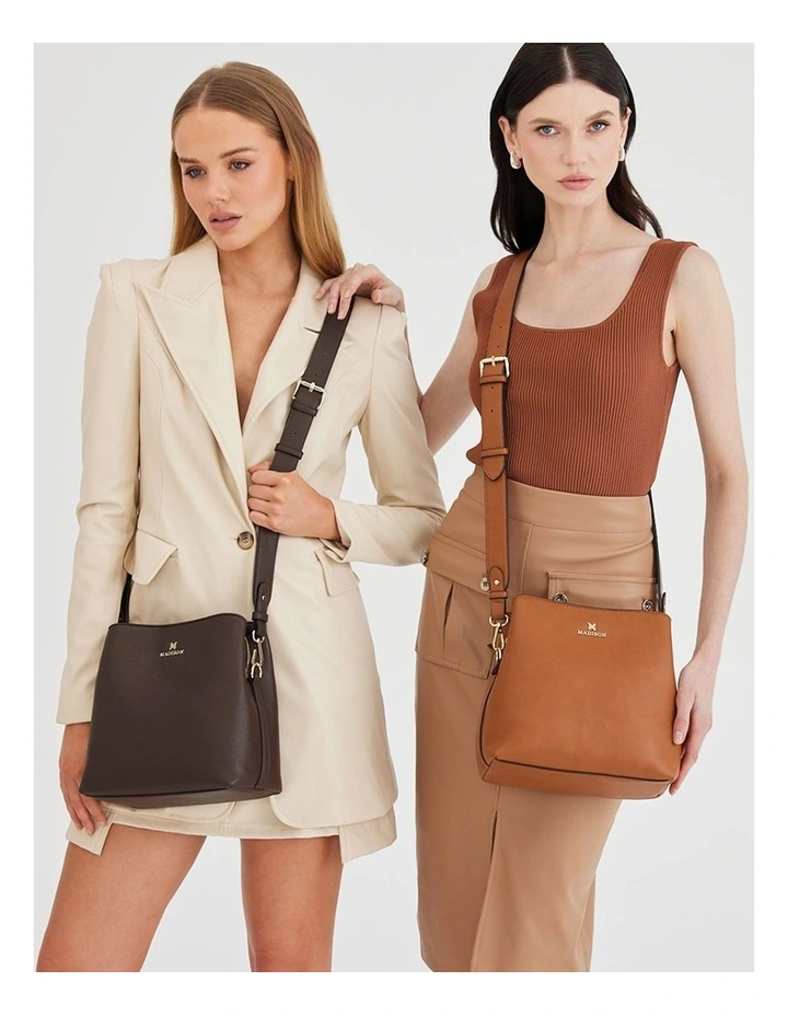 Joanie 3 Compartment Crossbody Bucket Bag Aztec Bag Strap image 2