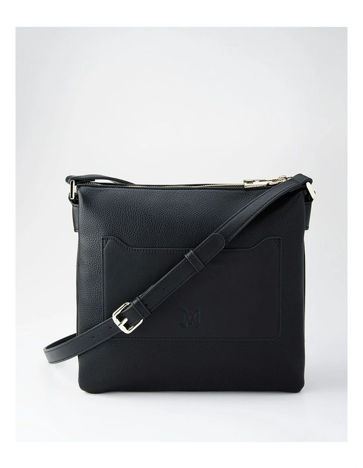 Renee Zip Top 2 Compartment Crossbody Bag in Black image 7