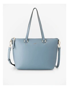 Vivian Medium Zip Top Tote with Crossbody Strap in Blue