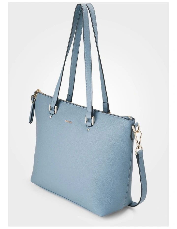 Vivian Medium Zip Top Tote with Crossbody Strap in Blue image 3