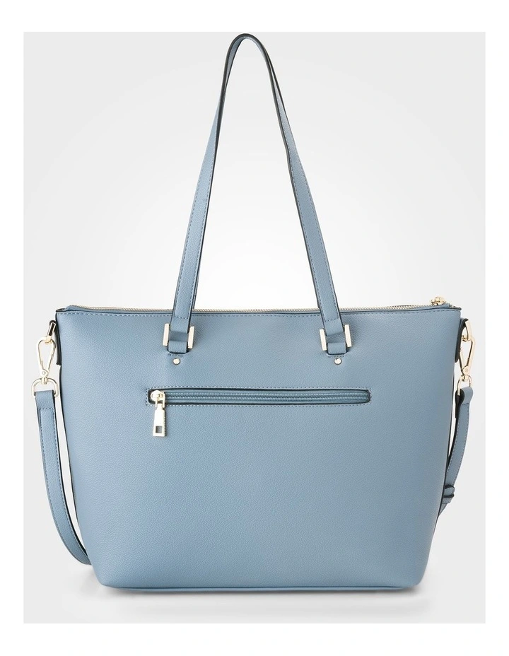 Vivian Medium Zip Top Tote with Crossbody Strap in Blue image 4