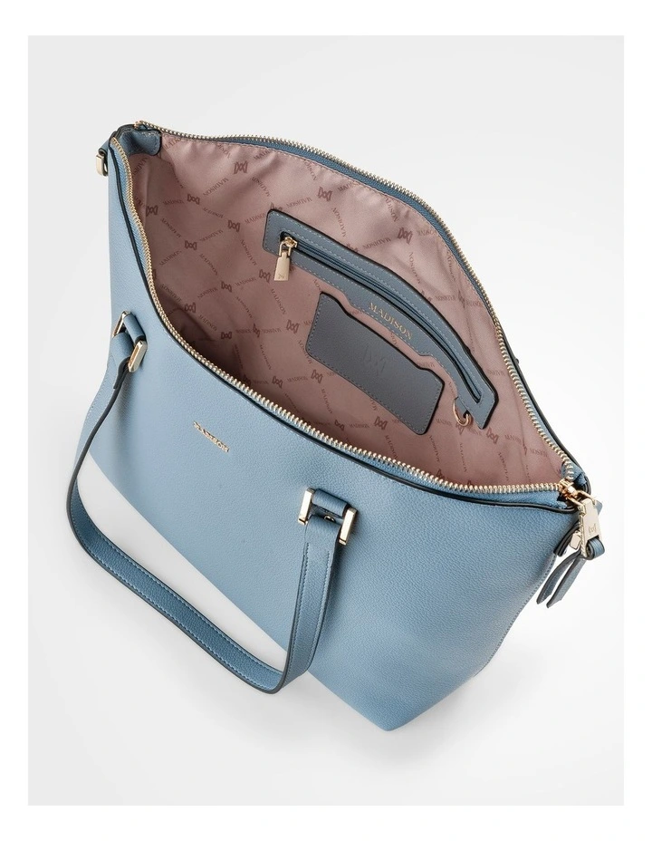 Vivian Medium Zip Top Tote with Crossbody Strap in Blue image 5