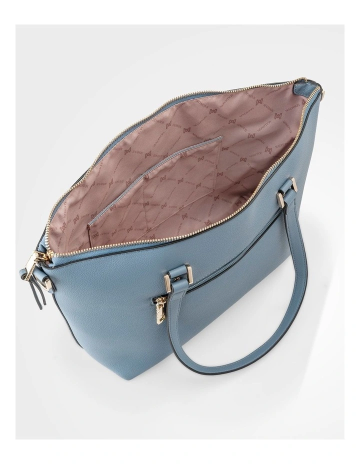 Vivian Medium Zip Top Tote with Crossbody Strap in Blue image 6