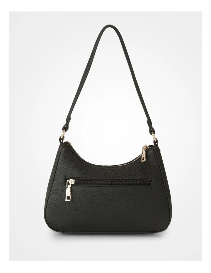 Jo Convertible Small Hobo Shoulder Bag with Monogram Crossbody Strap in Black image 7