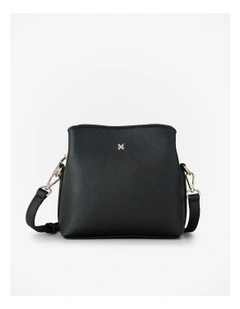 Danni Small 3 Compartment Bucket Crossbody Bag in Black