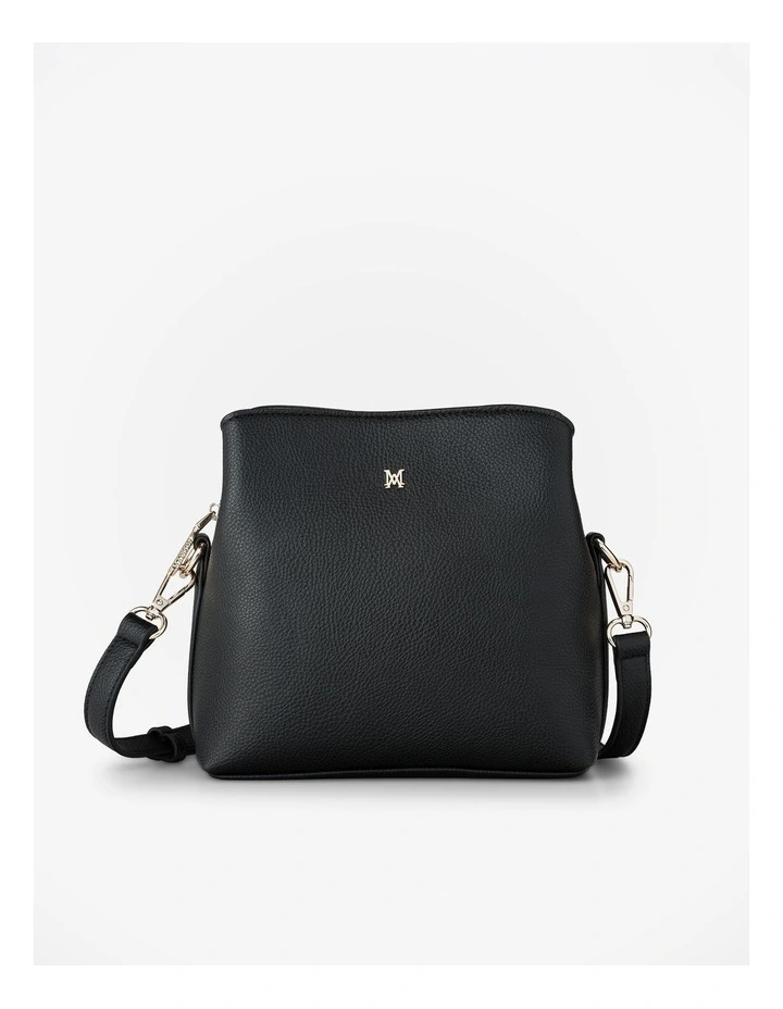 Danni Small 3 Compartment Bucket Crossbody Bag in Black image 1