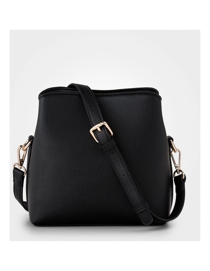 Danni Small 3 Compartment Bucket Crossbody Bag in Black image 7