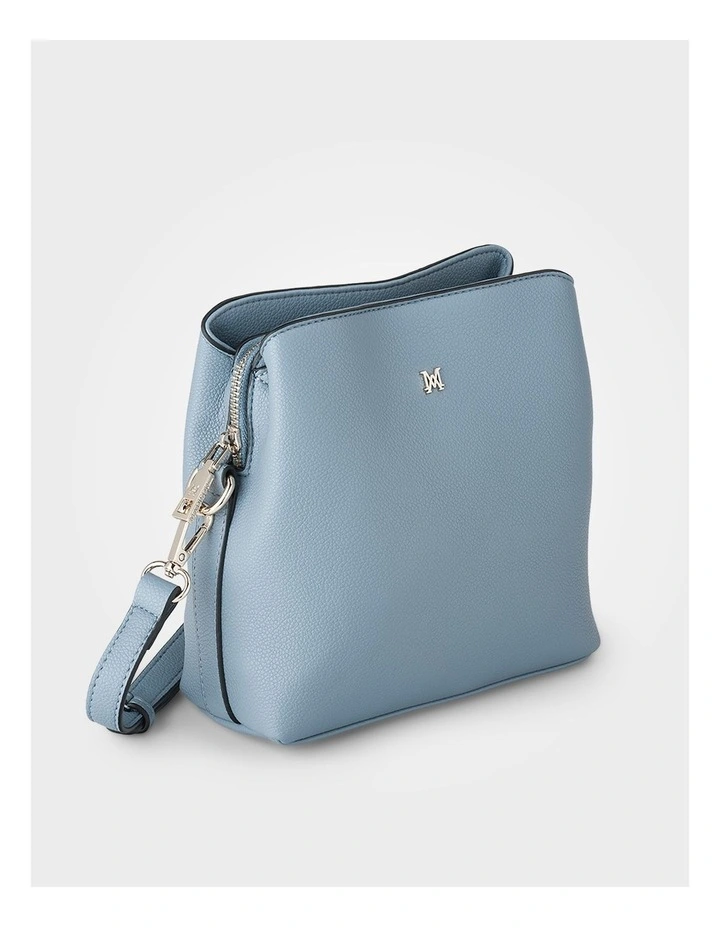 Danni Small 3 Compartment Bucket Crossbody Bag in Blue image 3