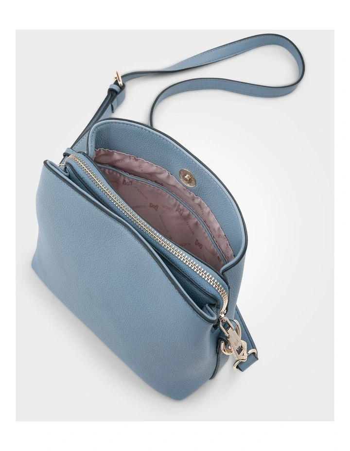 Danni Small 3 Compartment Bucket Crossbody Bag in Blue image 6