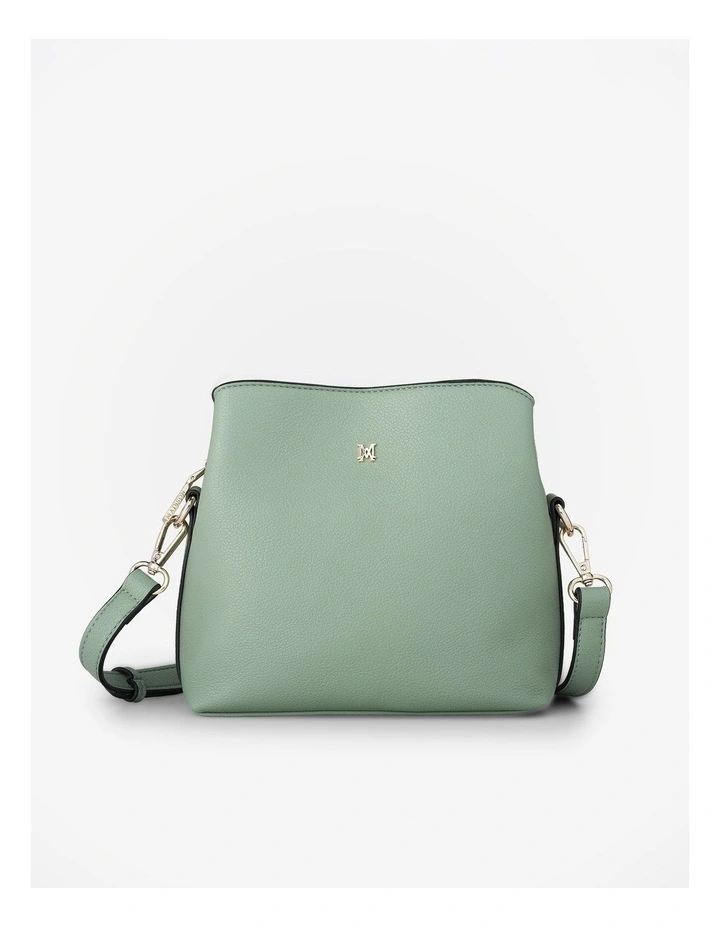Danni Small 3 Compartment Bucket Crossbody Bag in Green image 1