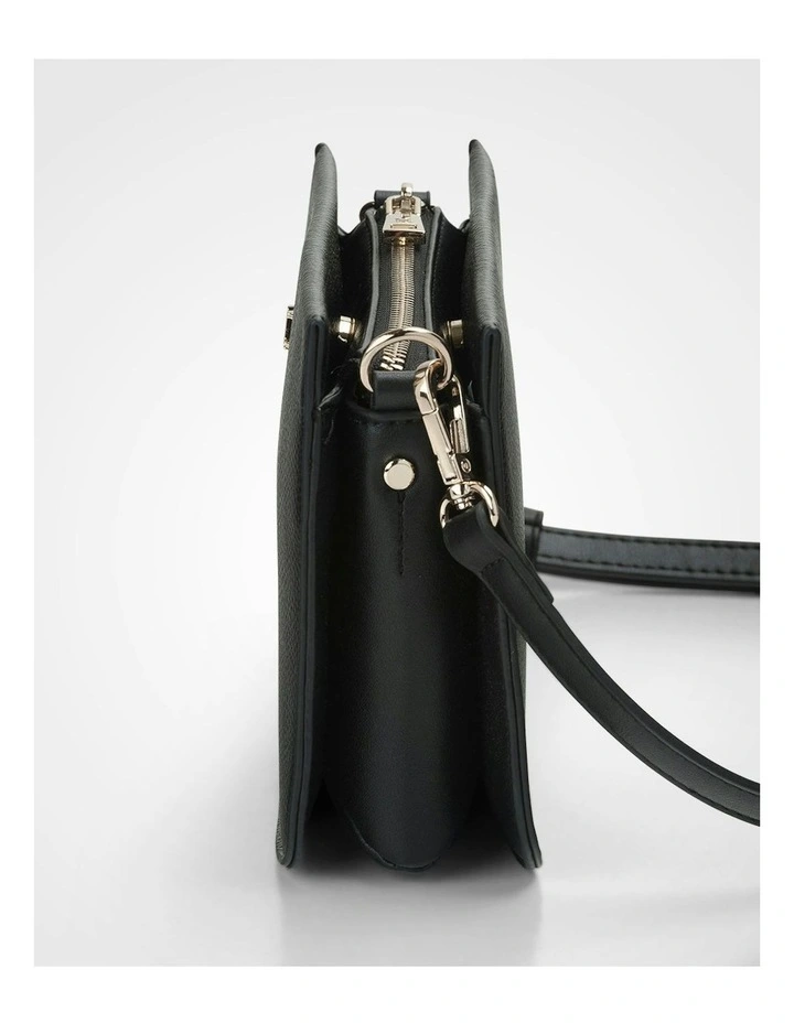 Lucinda Zip Top Convertible Chain & Crossbody Bag in Black image 5