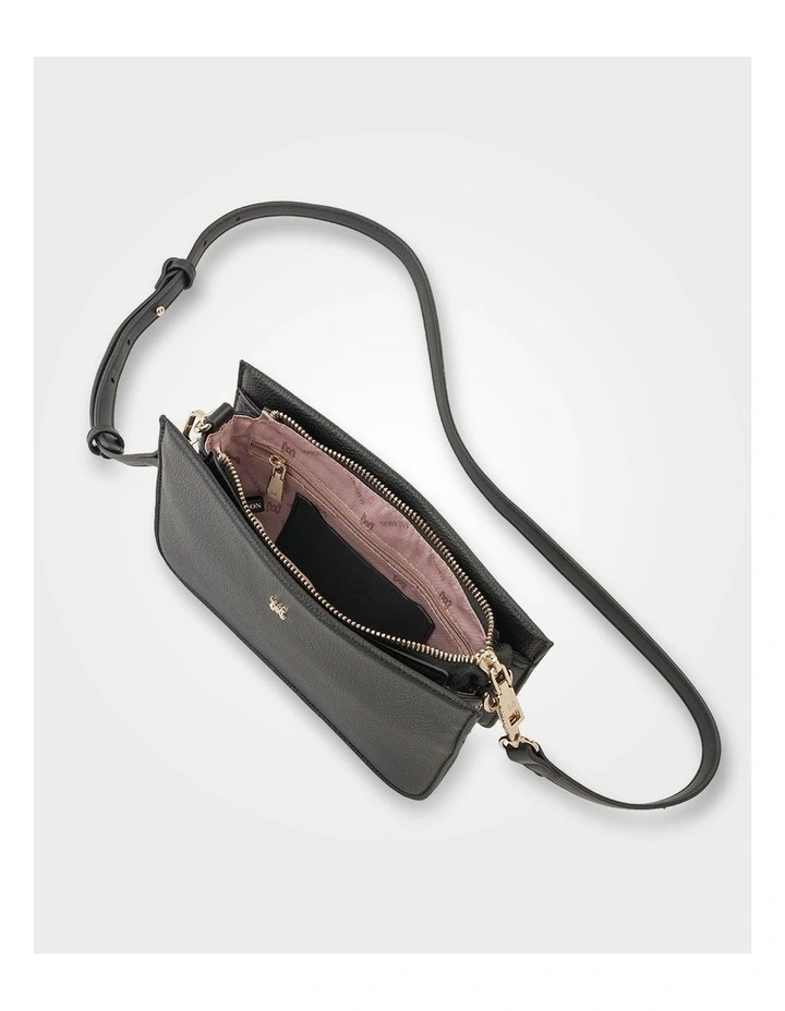 Lucinda Zip Top Convertible Chain & Crossbody Bag in Black image 6