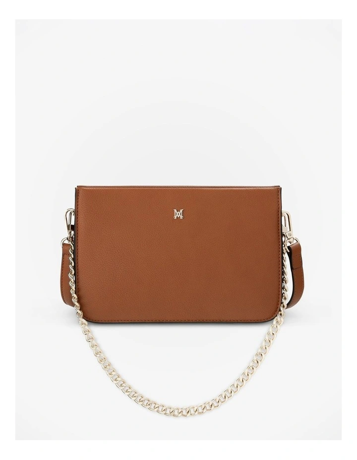 Lucinda Zip Top Convertible Chain & Crossbody Bag in Brown image 1