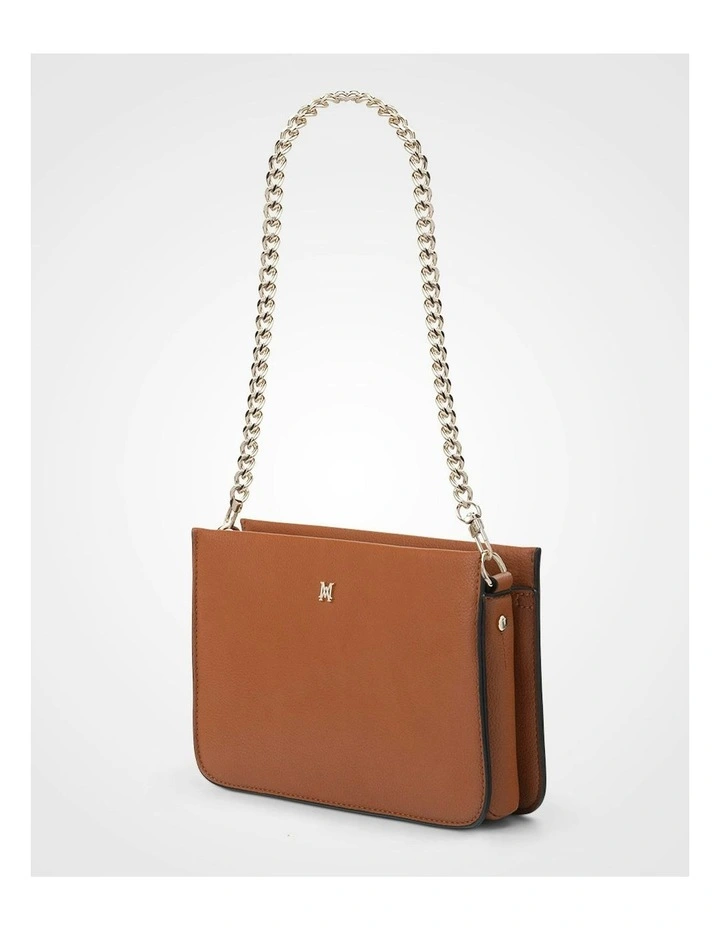 Lucinda Zip Top Convertible Chain & Crossbody Bag in Brown image 4