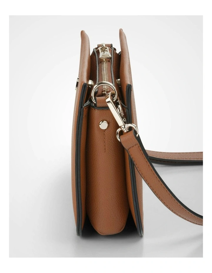 Lucinda Zip Top Convertible Chain & Crossbody Bag in Brown image 6