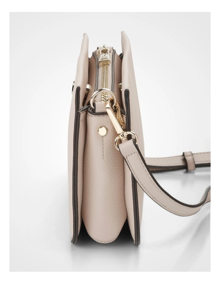 Lucinda Zip Top Convertible Chain & Crossbody Bag in Beige image 5