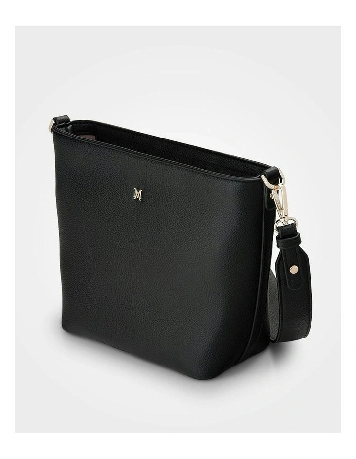 Remi Zip Top Bucket Crossbody Bag in Black image 4