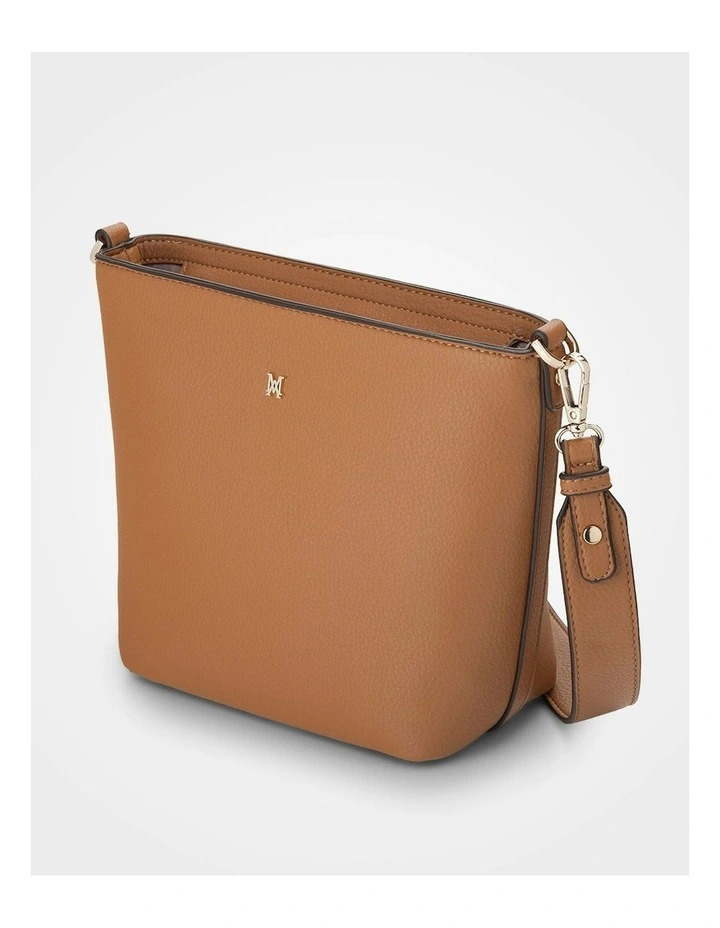 Remi Zip Top Bucket Crossbody Bag in Brown image 4