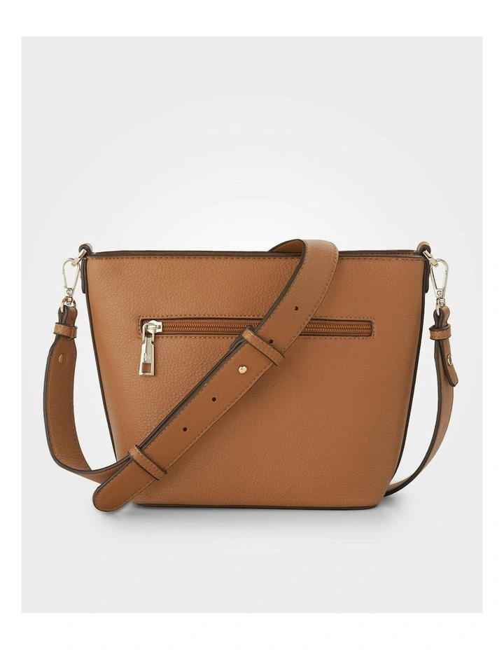 Remi Zip Top Bucket Crossbody Bag in Brown image 7