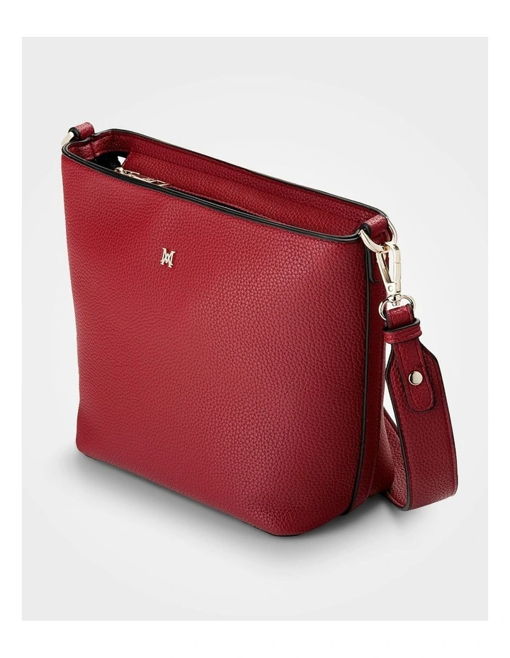 Remi Zip Top Bucket Crossbody Bag in Red image 4
