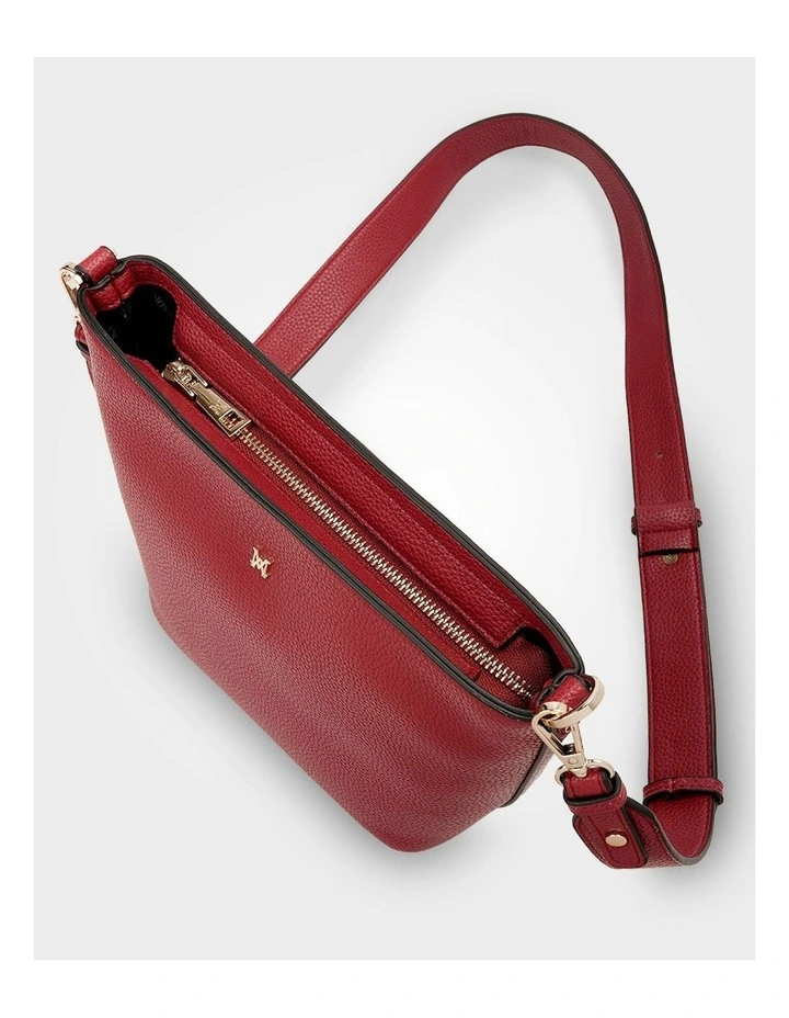 Remi Zip Top Bucket Crossbody Bag in Red image 7