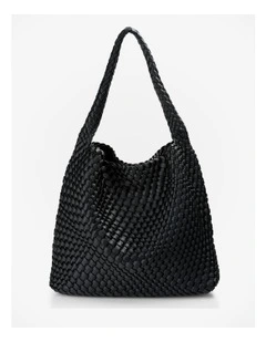 Lydia Weave Large Hobo in Black