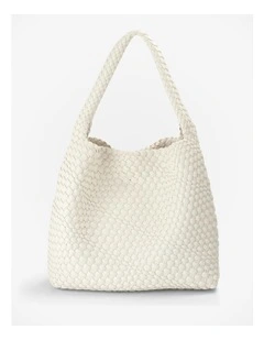 Lydia Weave Large Hobo in White