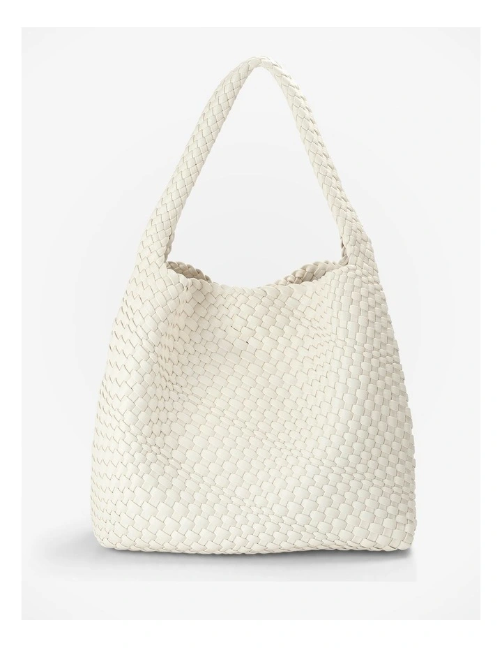 Lydia Weave Large Hobo in White image 1