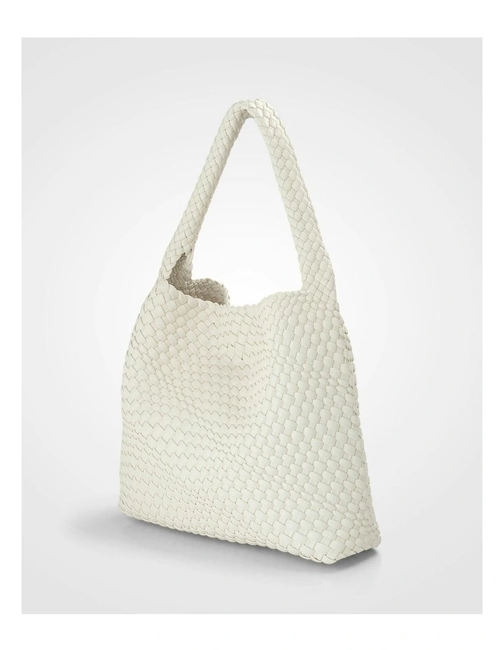 Lydia Weave Large Hobo in White image 3