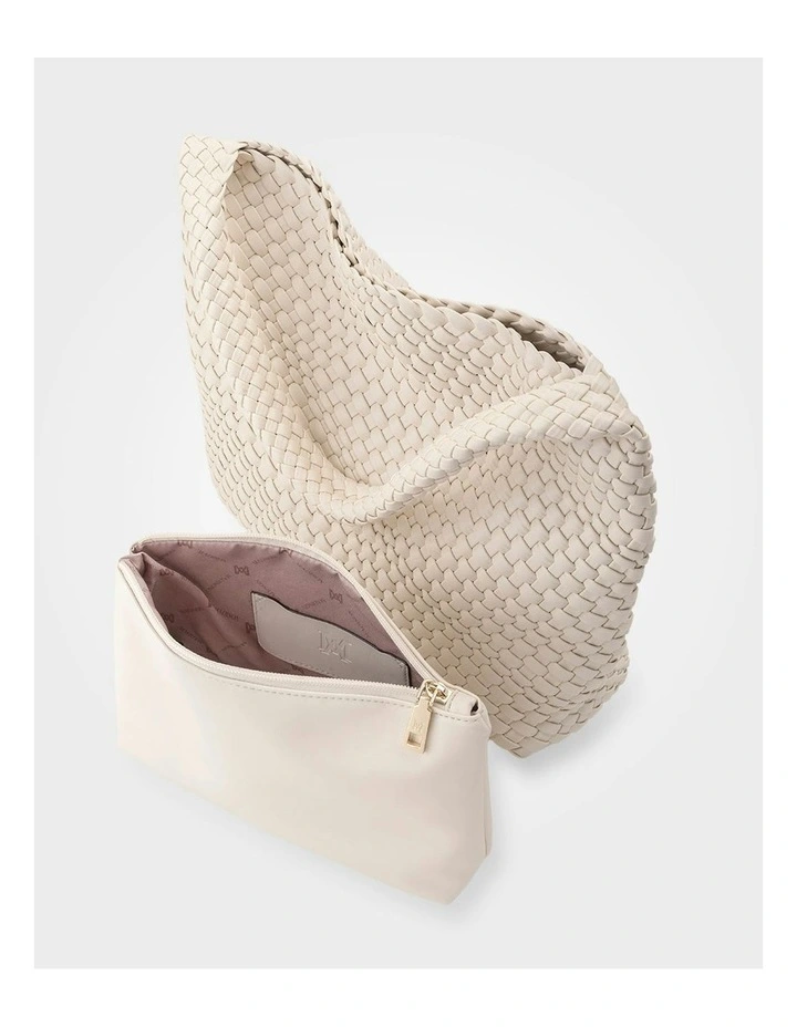 Lydia Weave Large Hobo in White image 6