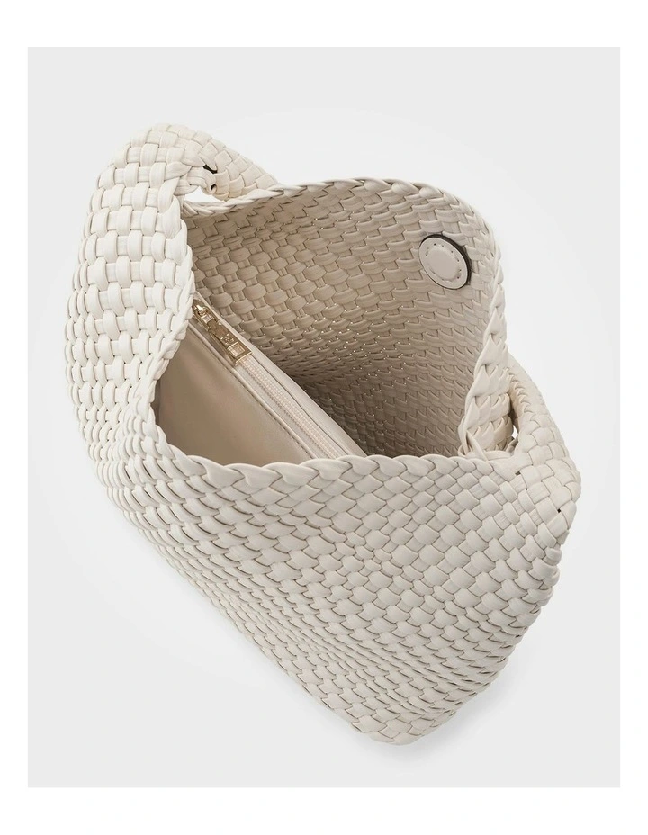 Lydia Weave Large Hobo in White image 7