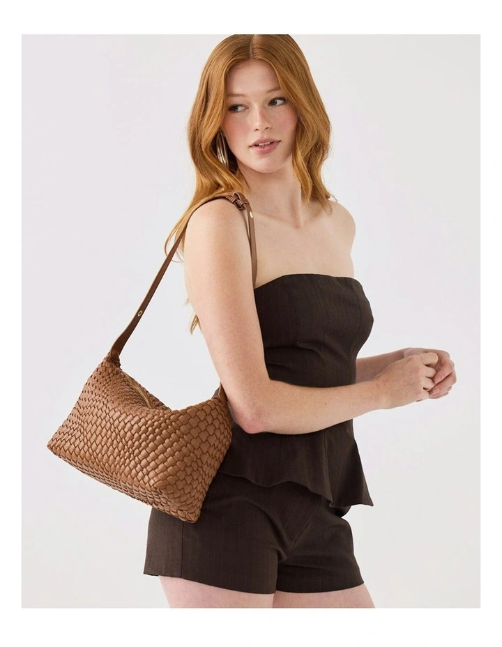 Logan Weave Zip Top Medium Hobo Shoulder Bag image 3