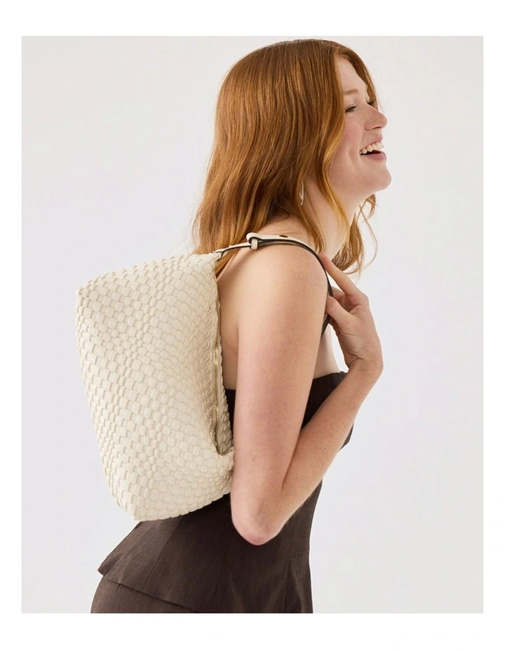 Logan Weave Zip Top Medium Hobo Shoulder Bag image 2