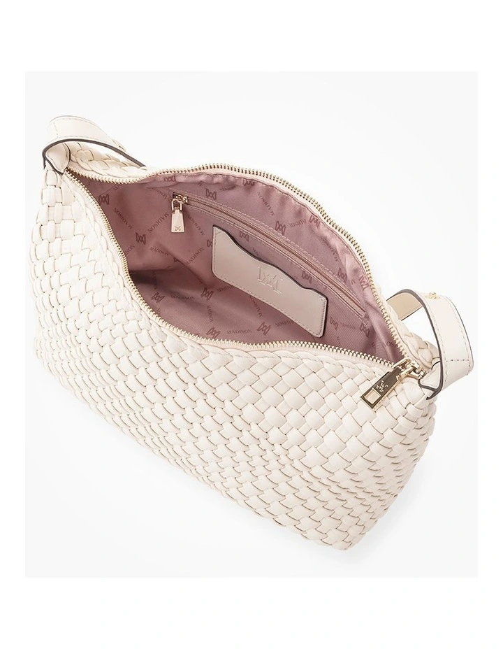 Logan Weave Zip Top Medium Hobo Shoulder Bag image 6