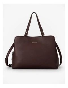 Katherine Medium Satchel with 3 Compartments & Crossbody Strap Bag in Brown