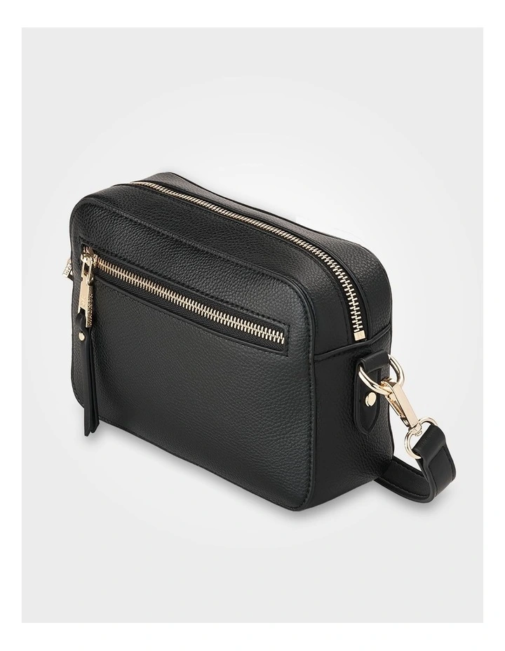 Nina Zip Front Camera Crossbody Bag in Black image 3