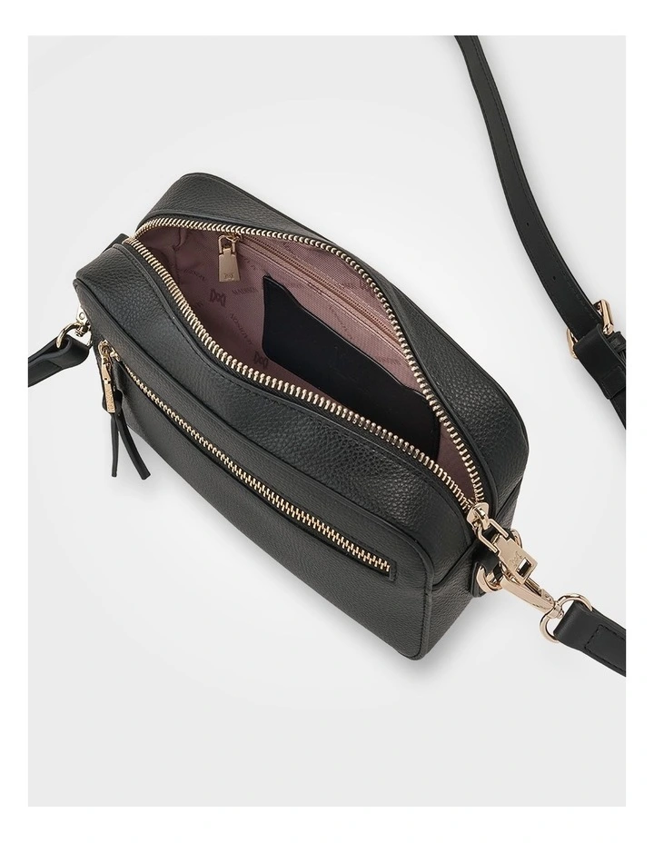 Nina Zip Front Camera Crossbody Bag in Black image 4