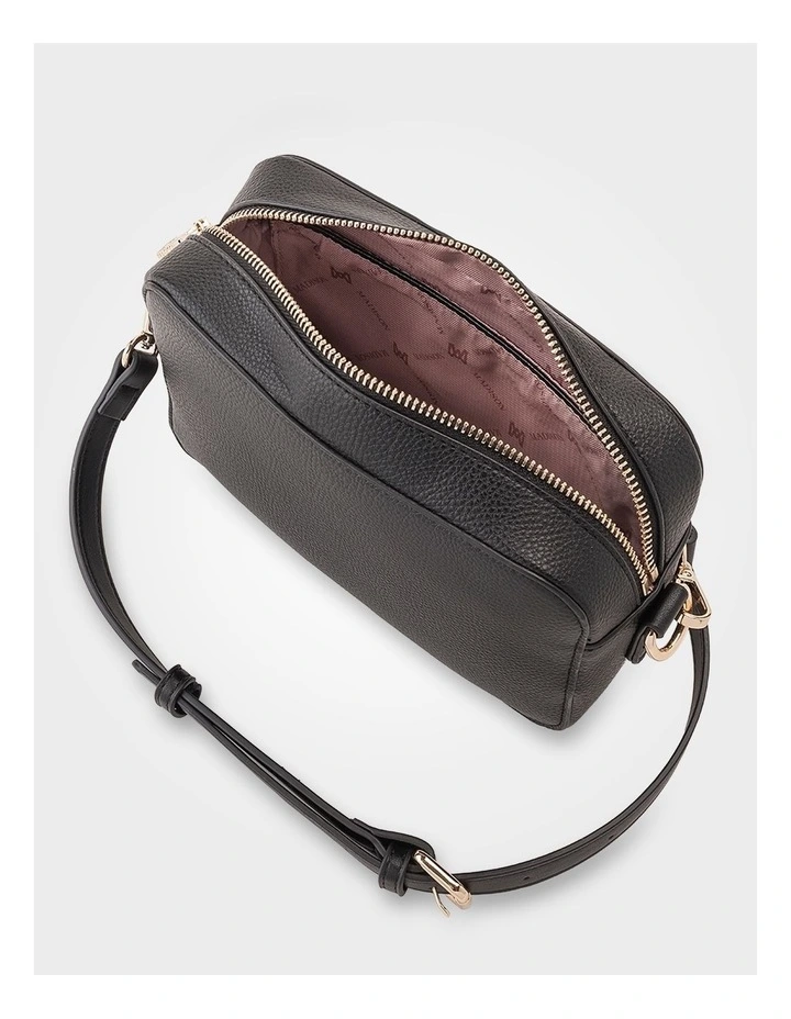 Nina Zip Front Camera Crossbody Bag in Black image 5