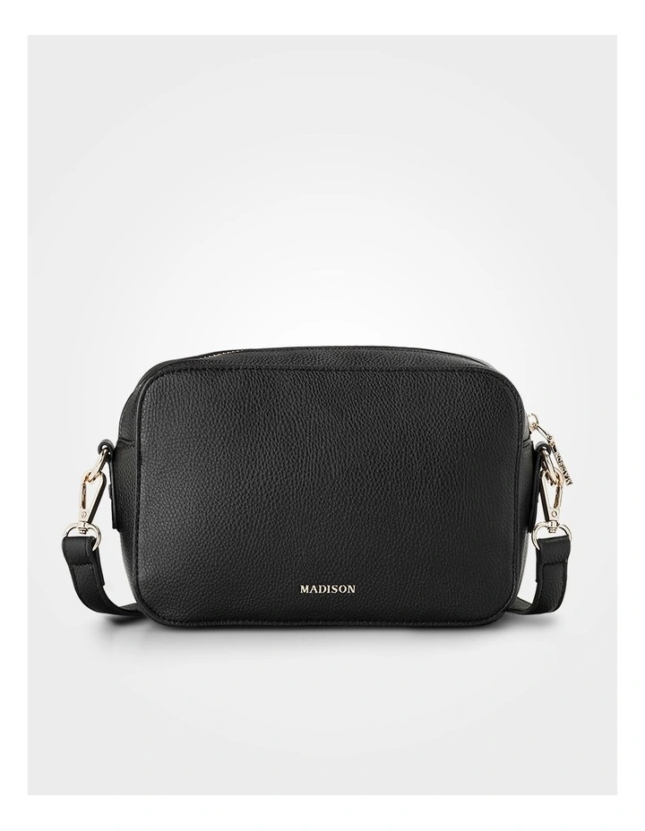 Nina Zip Front Camera Crossbody Bag in Black image 6