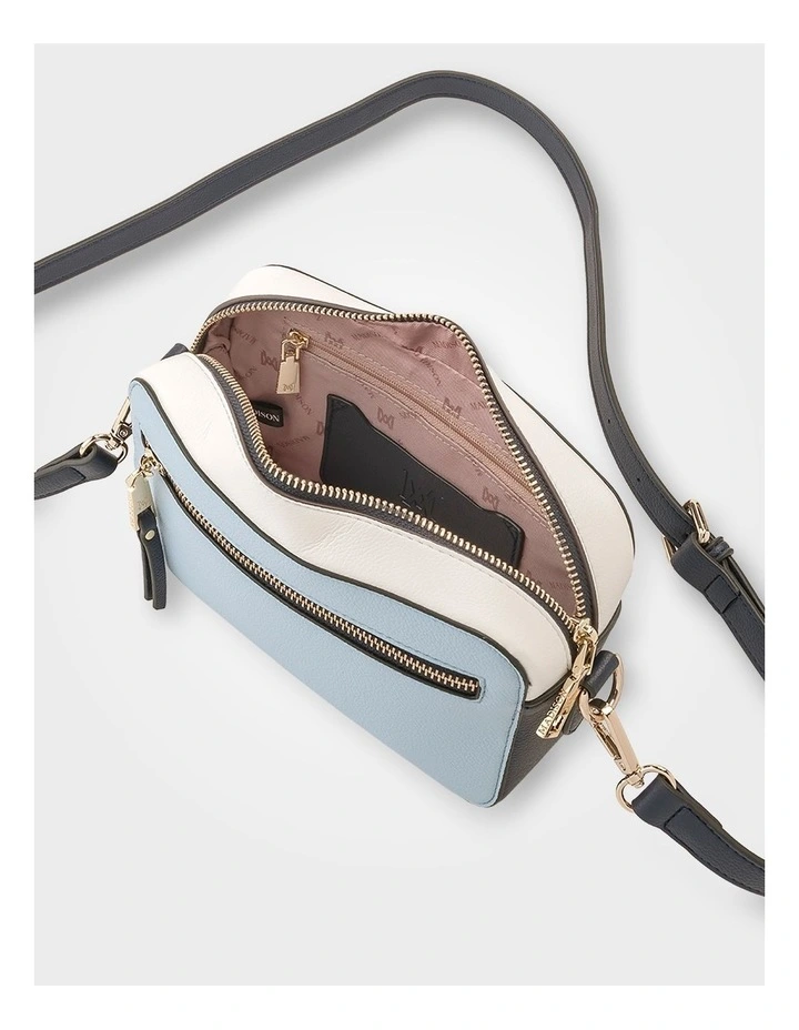 Nina Zip Front Camera Crossbody Bag in Blue image 4