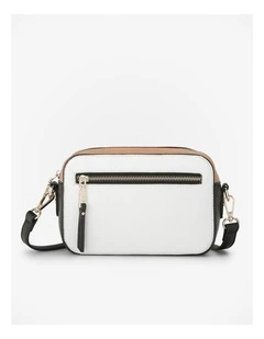 Nina Zip Front Camera Crossbody Bag in White