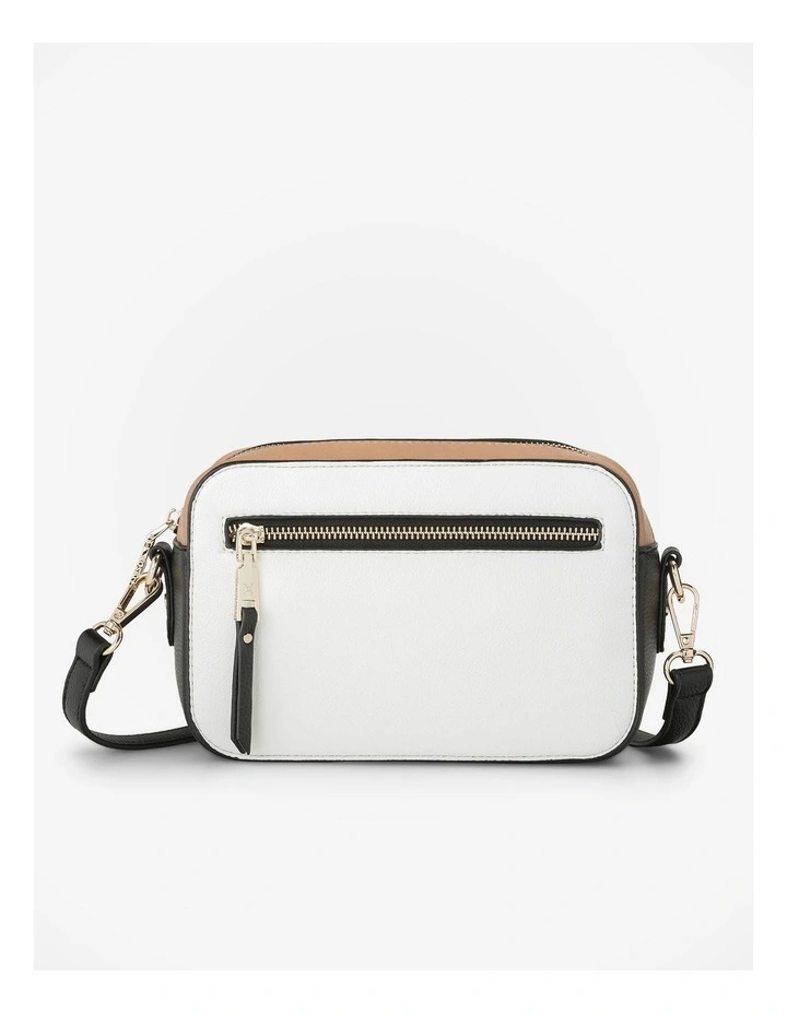 Nina Zip Front Camera Crossbody Bag in White image 1