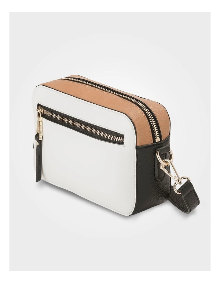 Nina Zip Front Camera Crossbody Bag in White image 3