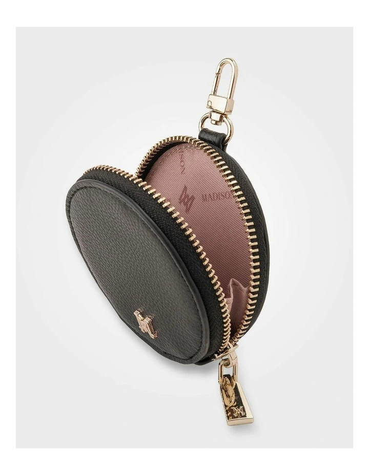 Circle Coin Purse Charm in Black image 2