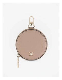 Circle Coin Purse Charm in Brown