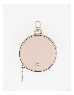 Circle Coin Purse Charm in Beige