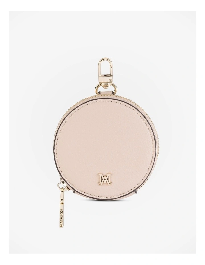 Circle Coin Purse Charm in Beige image 1